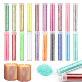 20 Colours Glitter Crafts, Iridescent Glitter Powder Set, Glitter Powder for Crafts, Shimmering Glitter Powder, Extra Fine Glitter for Nail Art, Body, Cards and Party Decoration (5 g each)