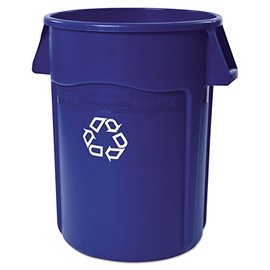 Rubbermaid Commercial Products Vented BRUTE Recycling 44 Gal, Blue, for Landscapers/Construction Sites/Restaurants/Back of House/Offices/Warehouses/Commercial Environments