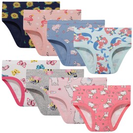 NEIYISHE Girls' Cotton Brief Breathable Toddler Panties Kids Assorted Underwears size 2-3T 4T 5T 6T 8T 10T 8-Pack 4years