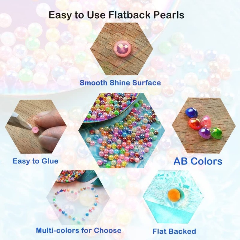 1000pcs 5mm Half Pearl Beads Flatback Pearl Beads Half Round