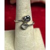 Natural Creations Herkimer Diamond And Meteorite thumb ring sterling silver