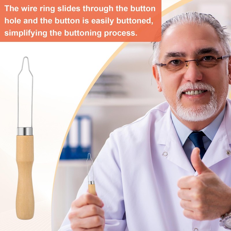 STSTR Easy Button Hook, Steel Button Helper Tool for Elderly,