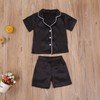 Kids Baby Girl Boy Satin Pajamas Set Button Down Sleep