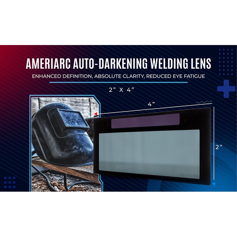 AMERIARC Auto Darkening Welding Lens 2x4 with High-Definition Clarity -