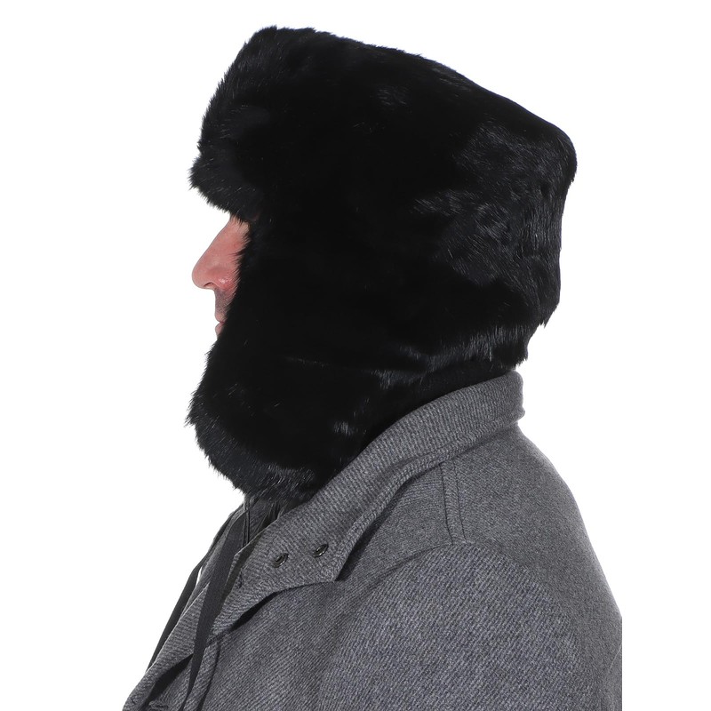 Harrys-Collection Men's Hat Made from the Finest Rabbit Fur Black