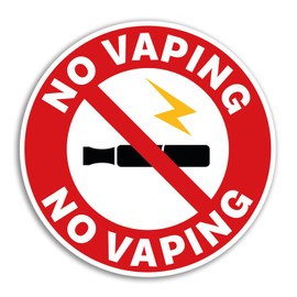 2 x 10cm No Vaping Sign Vinyl Stickers - Warning Vape Smoke Smoking Office Workplace Health & Safety Gift #78814