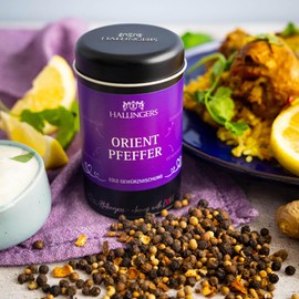 Hallingers Oriental Pepper - Premium Pepper for Pepper Mill, Rice & Desserts (Tin) - Gift in Summer & as a Perfect Barbecue Gift | New Home Retirement Friendship Recovery