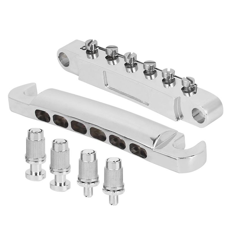 Electric Guitar Bridge Full Set 12 String Zinc Alloy Silver