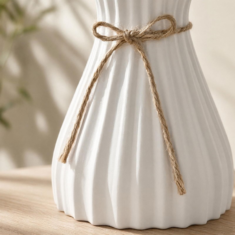 8 Pack Plastic Vases Bulk, 7" Unbreakable White Origami Flower