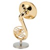 Miniature French Horn Model Brass Golden Stylish Exquisite Birthday Gift
