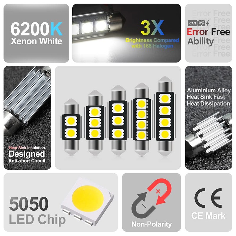 nsautolighting 11pcs Interior LED Lights Bulb Kit for Ford F150