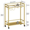 MAHANCRIS Gold Bar Cart, Beverage Cart with Wheels, Bar Cart
