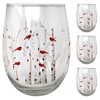 Banberry Designs Cardinal Stemless Wine Glasses - Cardinals Perched on