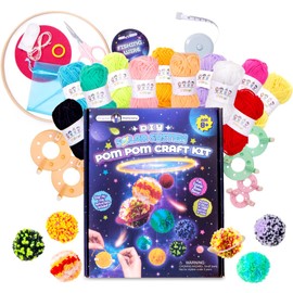 Original Stationery DIY Solar System Pom Pom Craft Kit – All-Inclusive Science and Art Project for Kids 8+ - Space Books for Kids 8-12 Ages with Bouncy Balls
