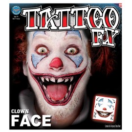 Tinsley Transfers Clown Face Tattoo Adult Accessory