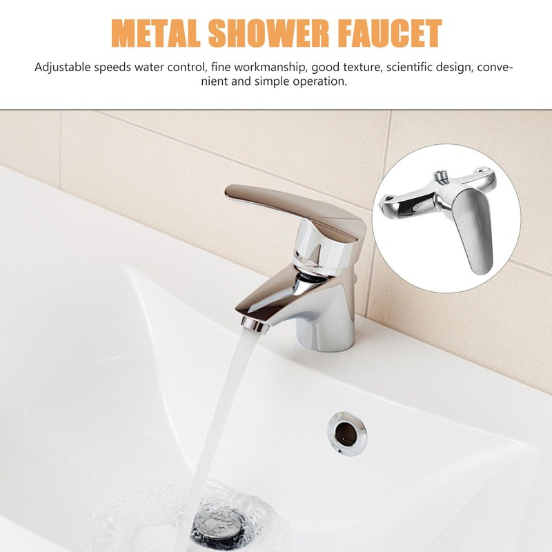 Healeved 3370106LNI Silver Wall Mount Bathtub Shower Faucet with 2