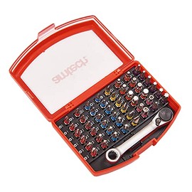 Amtech 49pc Colour-Coded Bit Set with Mini Ratchet Spanner, Pozi, Phillips and Slotted Bits for Compact Fastening and Quick Repairs
