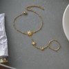 Dainty CZ Moon Sun Star Hand Chain Ring Bracelet for