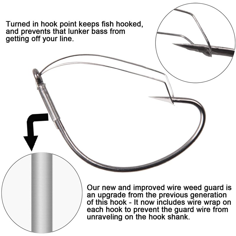 50PCS Wacky Weedless Fishing Hooks - Worm Hooks with 306