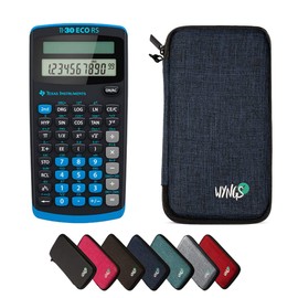 TEXAS INSTRUMENTS Calcuso TI 30 Eco RS Scientific Calculator + WYNGS Protective Case Blue
