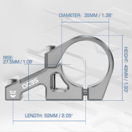 BUCKLOS Direct Mount Mountain Bike Stem 31.8mm 35mm Bar Clamp for Dual Crown Forks, 2 Pieces Lightweight Split Design MTB Stem for Downhill, All Mountain, Enduro, Freeride