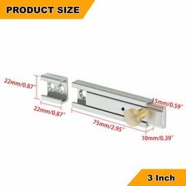 Alise Slide Bolt Gate Latch,3 Inch Double Side Latches Heavy Duty Barrel Bolts Safety Door Lock for Barn Fence French Gate Inside Doors,Solid Stainless Steel Gate Latches Hardware,Brushed Finish
