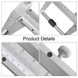 Vernier Calliper Digital Calliper, 150 mm Classic Calliper, Stainless Steel, Professional Calliper for Outdoors, Indoors, Depth and Step Measurement, for Precise Measurement, Silver