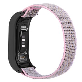 C2D JOY Sport Mesh Nylon Bands Compatible with Garmin Vivosmart 5 tracker Replacement Bands with Case (M(5.1-8.2in), Pink)