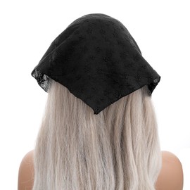 Zyghjort Triangle Head Scarf, Black hair scarf headband Simplicity Bandana Headband for Women Cute Stylish HeadScarf Headbands for Women’s Hair Adjustable Bandana