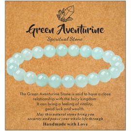 Sahoottie Green Aventurine Bracelet Green Bracelets for Women Green Crystal Bracelet Green Stone Bracelet Green Jewellery Healing Bracelets Anxiety Bracelet