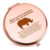 Xiecolty Rhinoceros Gifts Rhino Lover Gift for Women Compact Mirrors