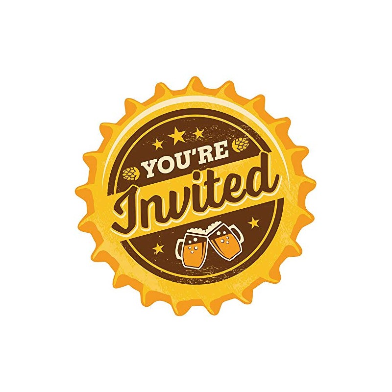 Creative Converting 8 Cheers & Beers Bottle Top Birthday Party