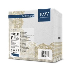 PAW - Airlaid Napkins - Fabric-Like (40 x 40 cm) I Pack of 50 I Ideal for Weddings, Christenings, Communion, Birthdays I Fabric Napkins - Ornament, Gold, Frame I Colour: Royal Lace (Gold)