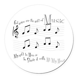 CafePress Gift of Music #1 5.5" Round Car Magnet Magnetic Bumper Display