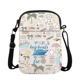 TGBJE I Like Big Boats and I Cannot Lie Crossbody Bags Sailing Boating Nautical Gift Cruise Vacation Travel Bag (Boat)
