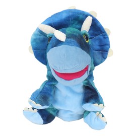 Animal Hand Puppet Stuffed Animal Hand Puppet Soft Cute Plush Toy with Open Movable Mouth Blue 25cm