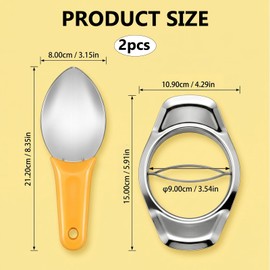 2pcs Mango Tools,Fruit Preparation Set for Daily Kitchen Use,Fruit Tool for Creating Fruit Salads and Desserts, Includes Mango Scoop and Mango Tools