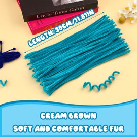 Hssugi Pipe Cleaners, 100PCS Christmas Pipe Cleaners Craft Supplies, Teal Green Pipe Cleaners Bulk Fuzzy Sticks for DIY Art and Craft Projects Home Decoration