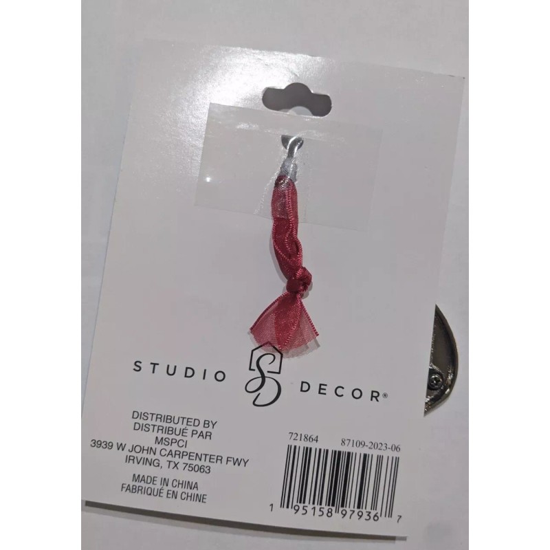 Christmas Dog Paw Silver/Red Photo Holder Ornament New 2" X