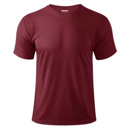 Boladeci Swimming Shirts for Men Rash Guard Short Sleeve UV Protection Breathable Moisture Wicking Summer Water Camping Sport Athletic XX-Large Burgundy