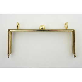 Basic Hand® Elegant Chunky Gold Square Clip Frame Wallet Shoulder Bag with Wrist Band Rings 175 x 75 mm