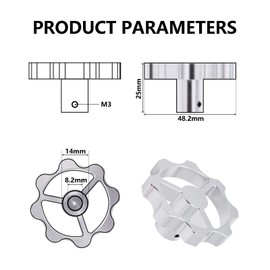 A1 Mini Z Axis Height Adjust Large Knob Kit, 3D Printer Accessories Sliver Aluminum Z Axis Height Adjust Nut with Screws for Bambu Lab A1 Mini 3D Printer