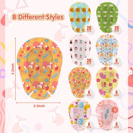 AndicAge 90pcs Adhesive Eye Patches for Kids Light Blocking Cute Design Breatnable Adhesive Bandages for Toddler, 8 Styles