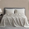DAPU Linen Sheets Set Full, Gingham Check Plaid 100% Washed