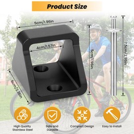 Wall Anchor Bicycle Made of 5 mm Thick Steel, Wall Anchor for Bicycle Lock, Floor Anchor Bicycle with 2 Sets of 304 Stainless Steel Screws, Bicycle Anti-Theft Protection with Wall Mount