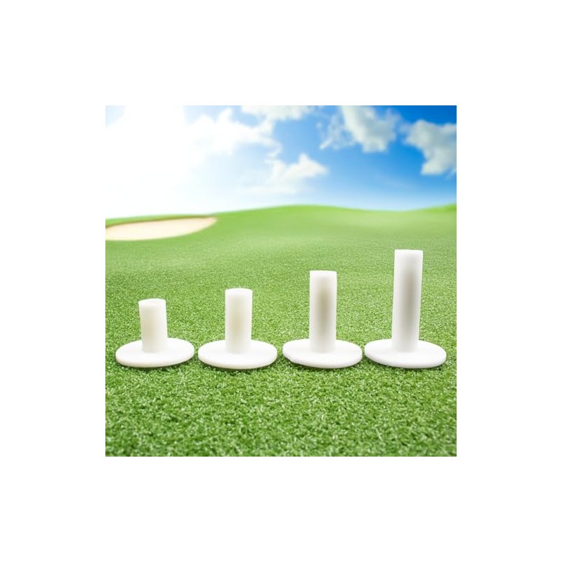 ECADDIE White Rubber Driving Range Golf Tees - Pack of