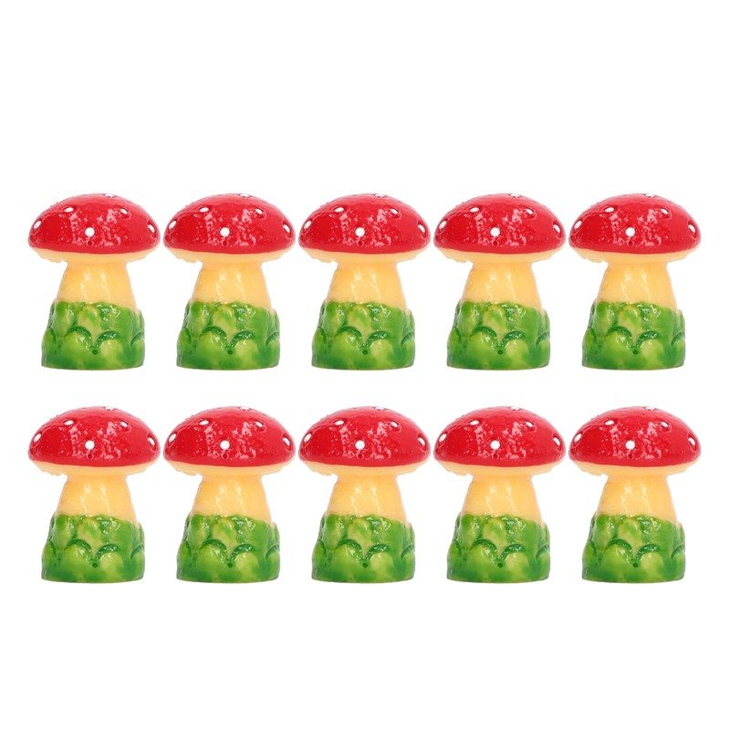 30pcs Dollhouse Mushroom Figurine Cute DIY Resin Micro Landscape Garden