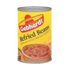 Gebhardt Refried Beans 16oz Cans (Pack of 6) Mexican Style Frijoles Refitos (Original)