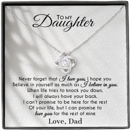 Amaani Gift for Daughter from Dad To my Daughter Jewellery Birthday Gift from Father (Never Forget (Love knot))