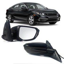 Lqito Right Passenger Side Door Mirror For 2016-2021 HONDA CIVIC LX SE Sport with Power Mirror Ajust Manual Fold Non-Heat Match to Black Replace 76208TBAC03ZA; HO1321283(3 Pins)